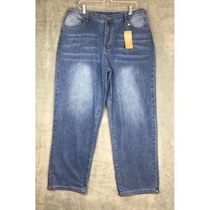 Shein Curve Jeans Womens 2XL Straight Leg Elastic Waist Medium Wash